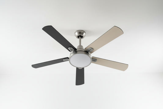 VENTILADOR DE TECHO 5 ASPAS GRIS CON LUZ 62X40X29 CM FS215 UNIDAD