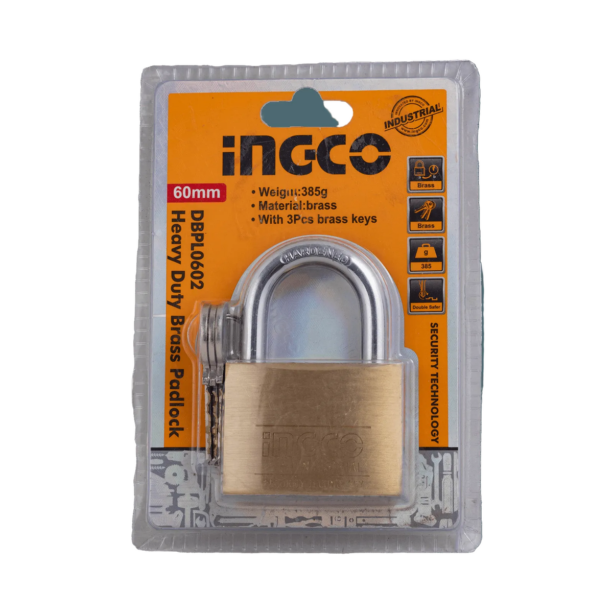 CANDADO 60MM INGCO RECTANGULAR DBBPL0602
