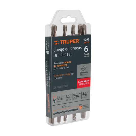 JUEGO DE 6 BROCAS PARA CONCRETO TRUPER 11295