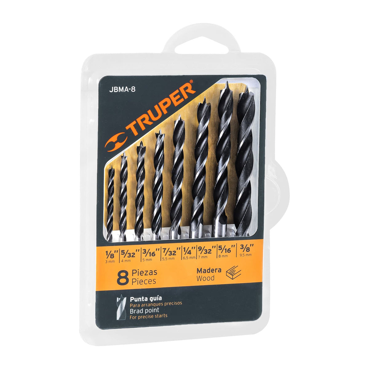 JUEGO DE 8 BROCAS PARA MADERA TRUPER 11338