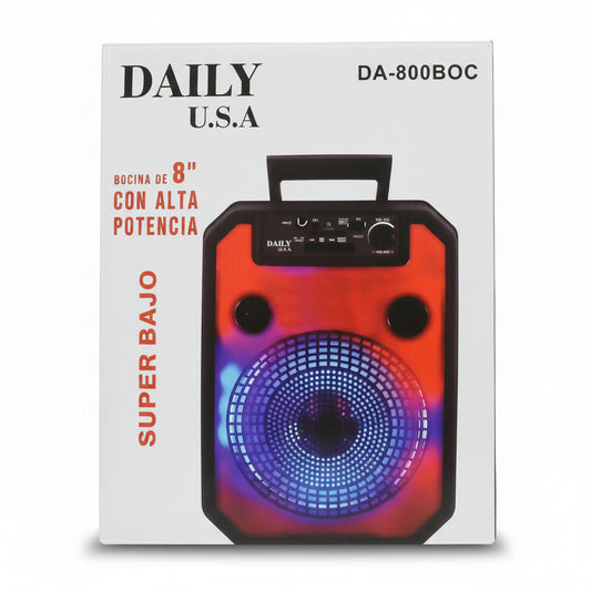 BOCINA PORTATIL 8PLG 2000W DAILY DA-800BOC