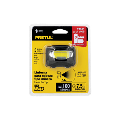 LINTERNA PARA CABEZA TIPO MINERO PRETUL 27083