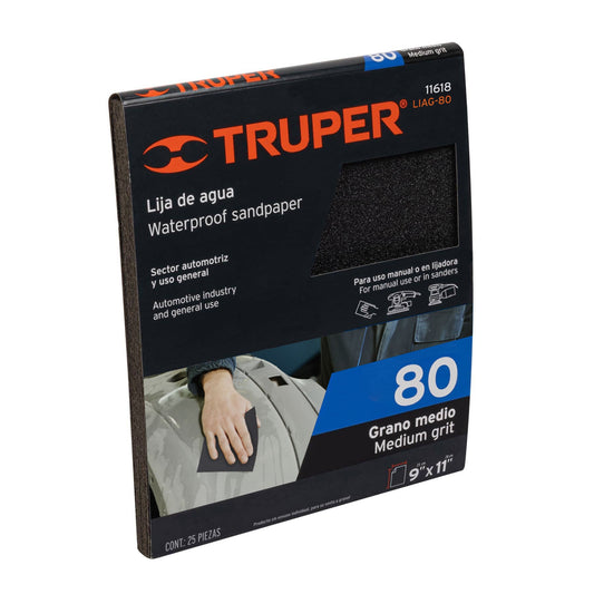 LIJA DE AGUA GRANO 80 TRUPER 11618