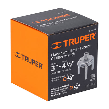 LLAVE SACAFILTRO DE 3 PATAS 3- 41/2 PLG TRUPER 14543