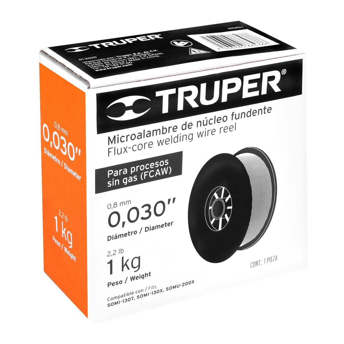 MICROALAMBRE DE NUCLEO FUNDENTE 1KG 0.8MM TRUPER 13750