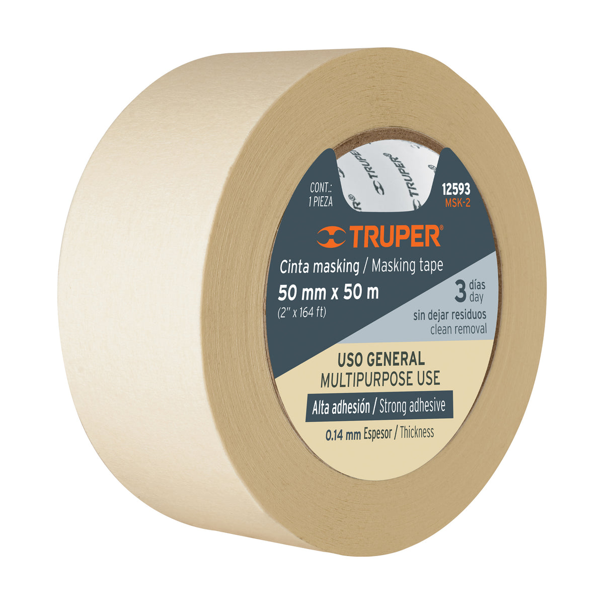 CINTA MASKING DE 2PLS X 50M TRUPER 12593