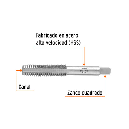 MACHUELO SEMICONICO 5/32PLGX36 CUERDA FINA TRUPER 11418