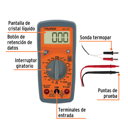 MULTÍMETRO DIGITAL TRUPER 10401