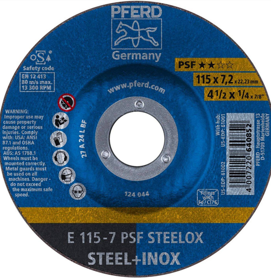 DISCO PFERD DESBASTAR METAL DE 4 1/2 PLG 114.3X6.35MM