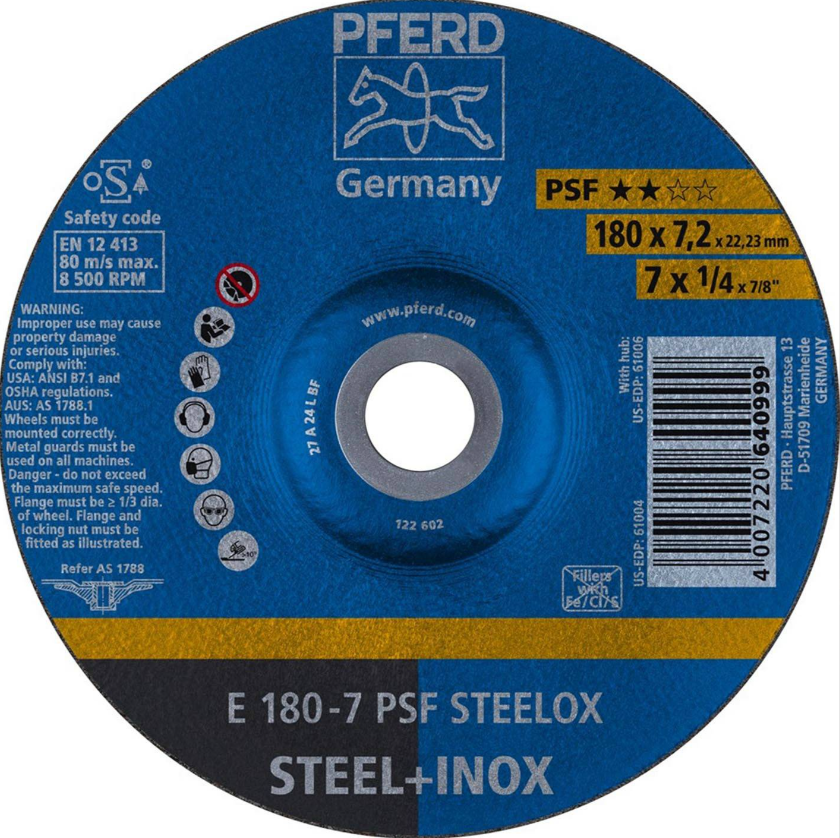 DISCO PFERD DESBASTAR METAL DE 7 PLG