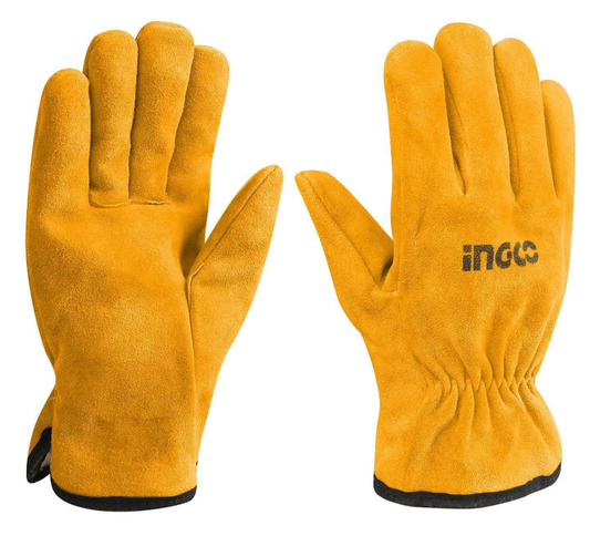 GUANTE CUERO T-10 M/CORTA AMARILLO INGCO HGVC02