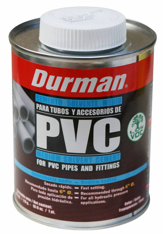 PEGAMENTO PARA PVC 473 ML TRANSPARENTE DURMAN