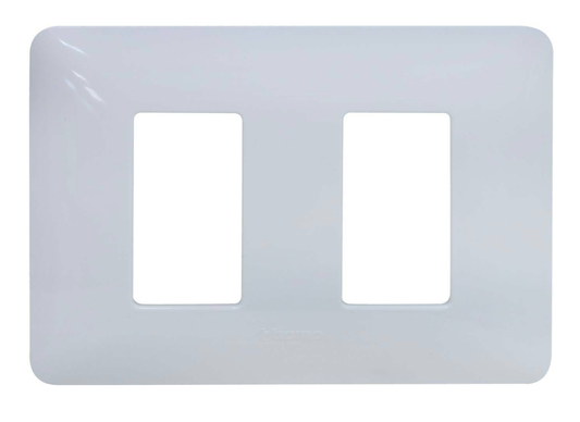 PLACA DOBLE BLANCA SIN PUENTE MATIX BTICINO AM503/2BN