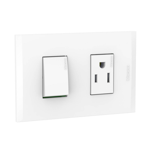 PLACA INCORP 1 SWICH 1 TOMA BLANCO NOBILE BTICINO AF2231EB