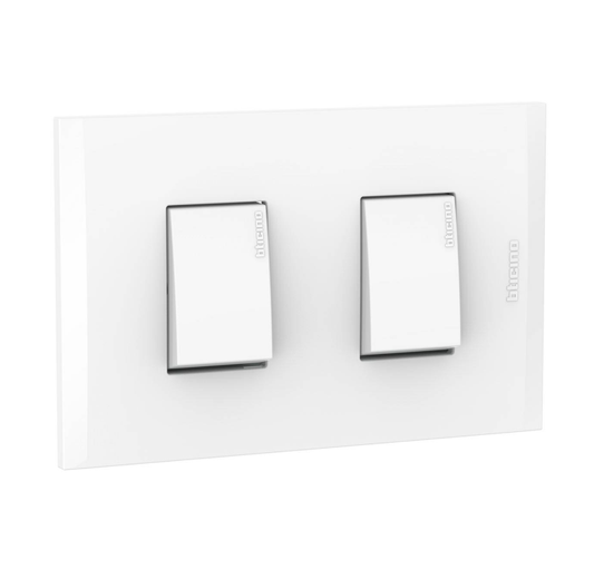 PLACA INCORP BTICINO 2 SWICH BLANCO AF2201EB