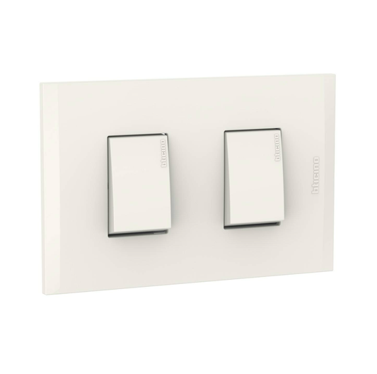 PLACA INCORP BTICINO 2 SWICH MARFIL AF2200EM