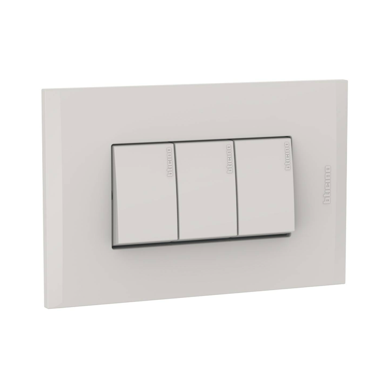 PLACA INCORP BTICINO 3 SWICH MARFIL  AF2300EM UNIDAD