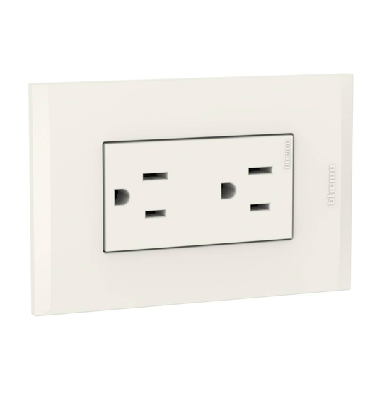 PLACA INCORP DOBLE 2 TOMAS MARFIL NOBILE BTICINO AF2228EM