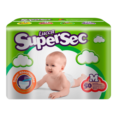 PAÑAL NIÑO LUCCA SUPERSEC TALLA M  50 UNIDADES
