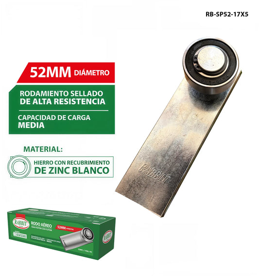 RODO AEREO PARA PORTON CON PLATINA 52MM RABBIT RB-SP52-17X5
