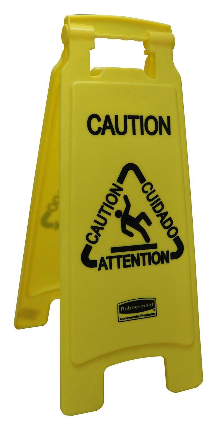 SEÑAL PEGABLE DE SEGURIDAD "CUIDADO" PLASTICO AMARILLO 66 cm x 27.9 cm x 63.5 cm (25 in)