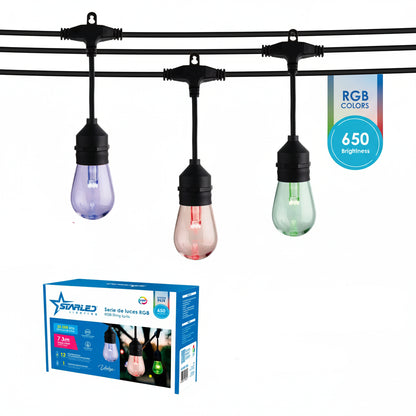 SERIE DE LUCES LED 7.3METROS CON 12 PORTA LAMPARAS Y 12 BOMBILLOS SL-S14R-7.3M STARLED