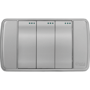 INTERRUPTOR TRIPLE PLATEADO  250V 10A BPA ELECTRIC SWT0013PL