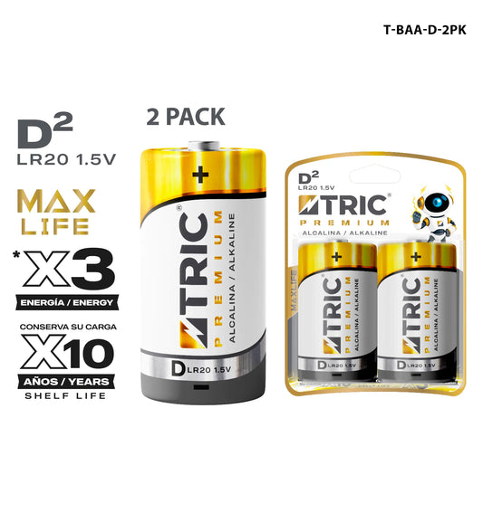 BATERIA ALCALINA AAA-2PACK TRIC T-BAA-D-2PK