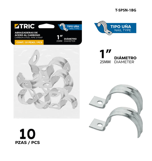 SET ABRAZADERA CONDUIT TIPO UÑA 1 PLG  TRIC T-SPSN-1BG