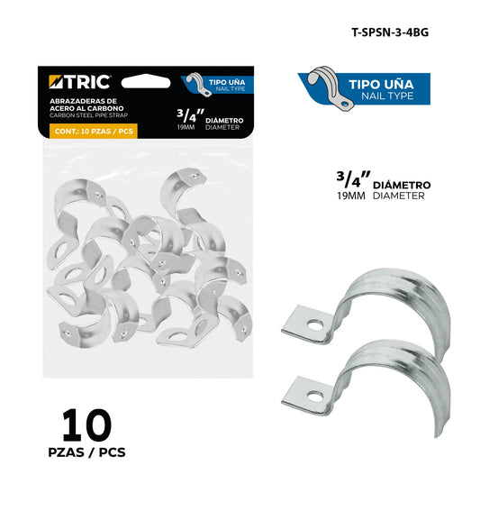 SET ABRAZADERA CONDUIT TIPO UÑA 3/4 PLG TRIC T-SPSN-3-4BG