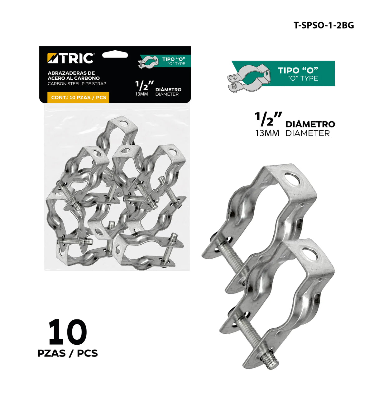 SET ABRAZADERA CONDUIT TIPO O 1/2PLG TRIC T-SPSO-1-2BG