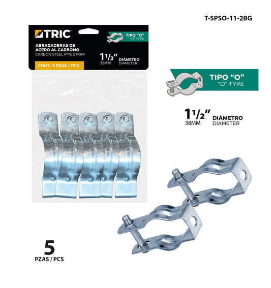 SET ABRAZADERA CONDUIT TIPO O 1 1/2PLG TRIC T-SPSOM-11-2BG