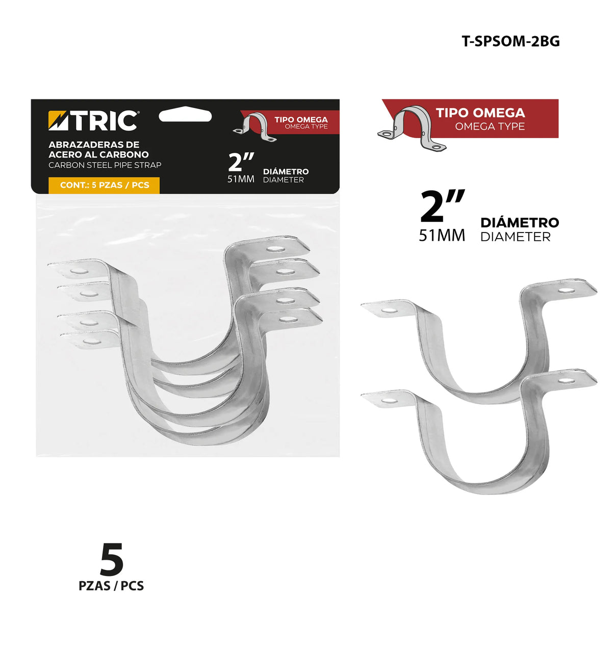 SET ABRAZADERA CONDUIT TIPO OMEGA 2PLG TRIC