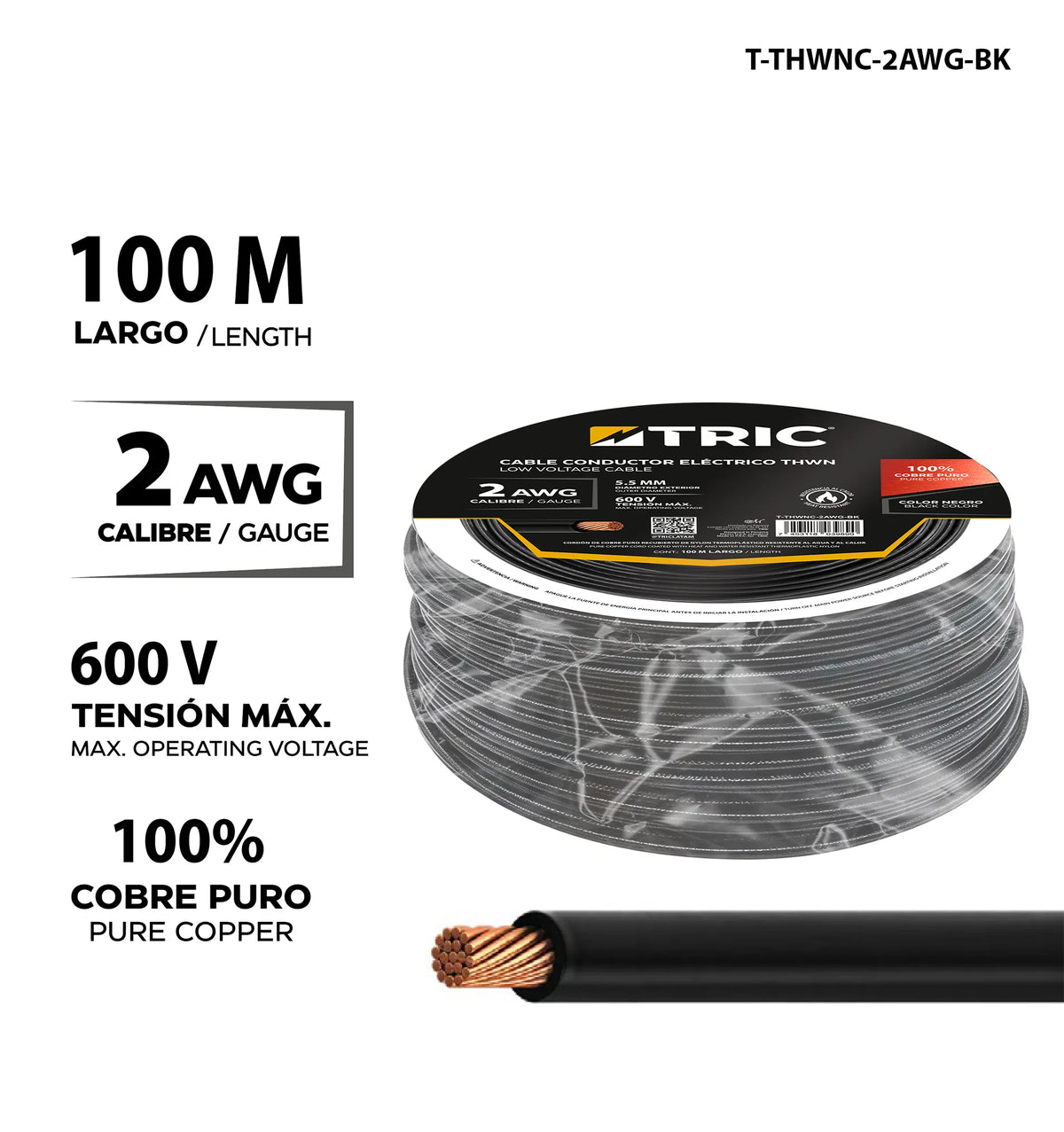 CABLE THHN CABLEADO TRIC #2 METRO