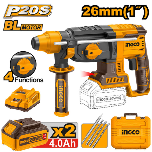 ROTOMARTILLO INALAMBRICO 3MOD 2J 20V SDS PLUS S/S INGCO UCRHLI202287