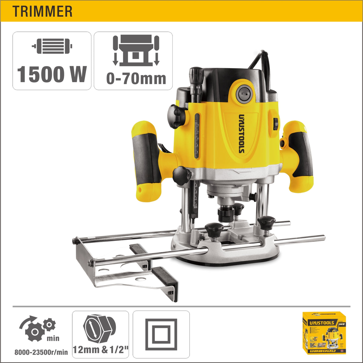 ROUTER 1/2PLG 1500W UYUSTOOLS UY-TPR12