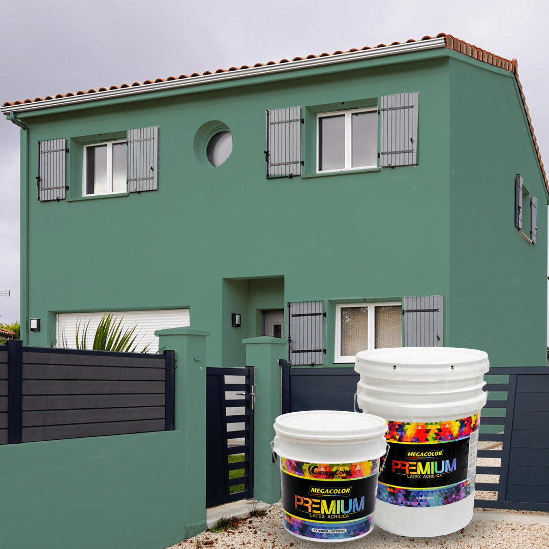 CUBETA MEGACOLOR LATEX PREMIUM VERDE CROMO