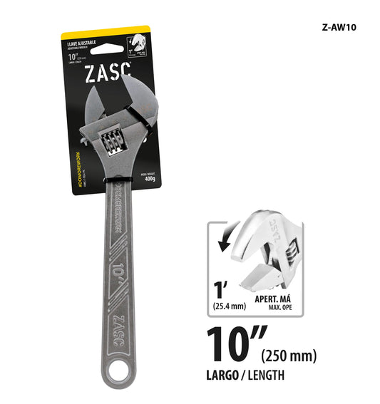 LLAVE AJUSTABLE DE 10 PLG  ZASC  Z-AW10