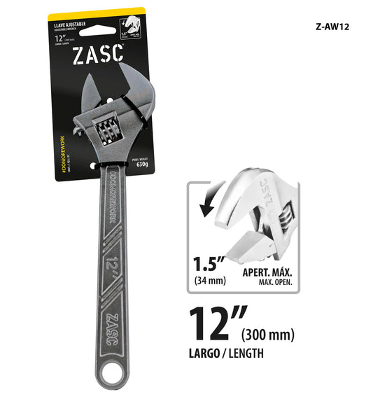 LLAVE AJUSTABLE DE 12PLG ZASC Z-AW12