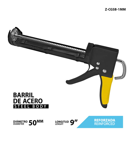 PISTOLA PARA SILICON 9PLG NEGRO ZASC Z-CGSB-1MM