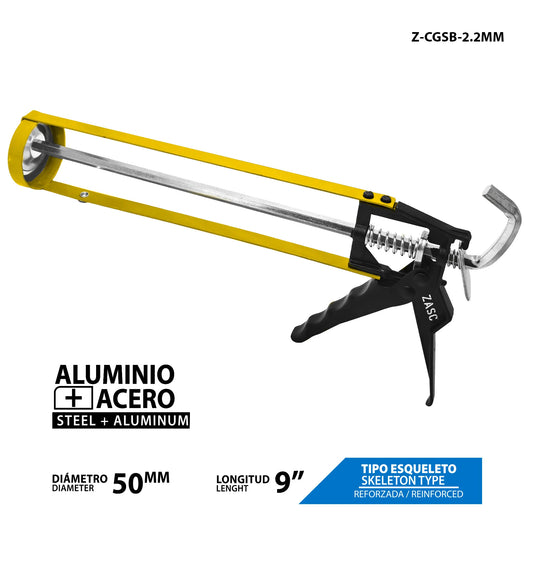 PISTOLA PARA SILICON 9PLG ZASC Z-CGSB-2.2MM