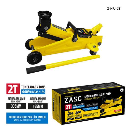 GATO HIDRAULICO DE PATIN 2TON Z-HFJ-2T ZASC