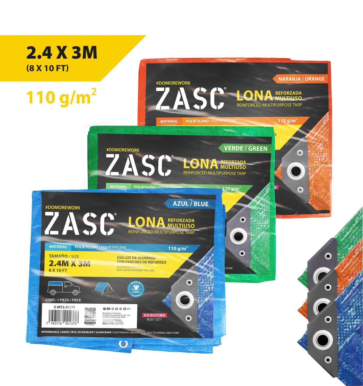 LONA MULTIUSO SURTIDO 2.4X3MTS ZASC Z-MT2.4X3M