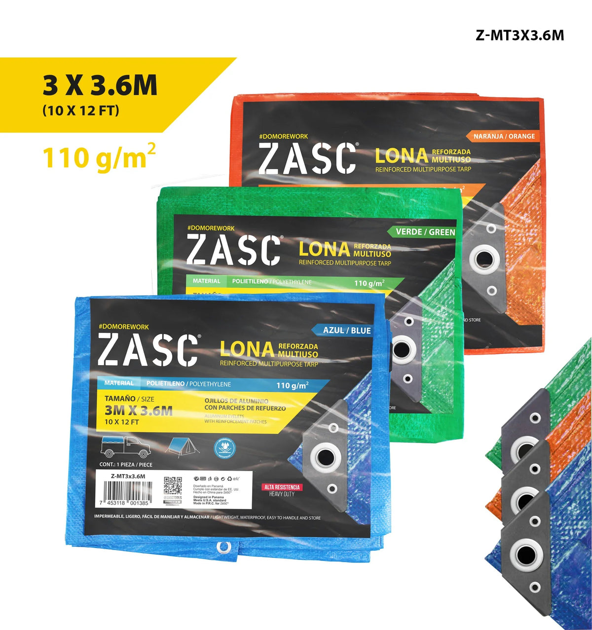 LONA MULTIUSO SURTIDO 3X3.6MTS ZASC Z-MT3X3.6M