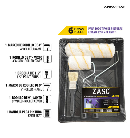 KIT PARA PINTOR 6 PIEZAS  ZACS Z-PRS6SET-ST