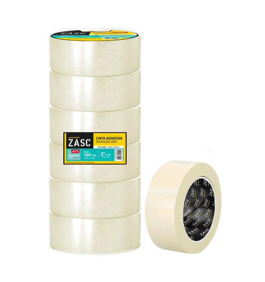 CINTA ADHESIVA TRANSPARENTE 45MMX100YDS ZASC Z-PT50X100-CL