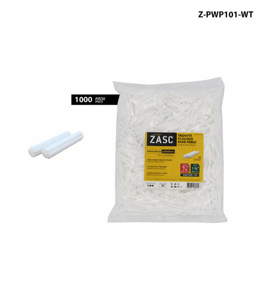 ANCLA TACO PLASTICA BLANCA 3/16X1 1/2 PLG ZASC