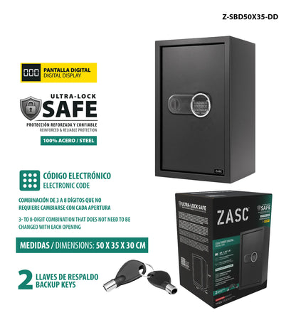 CAJA FUERTE DIGITAL 50X35X30 ZASC Z-SBD50X35-DD