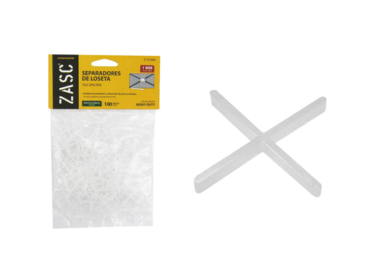 SET DE SEPARADOR PARA CERAMICA 1MM 100PCS ZASC Z-TS1MM