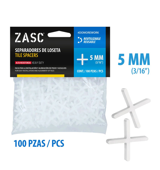 SET DE SEPARADOR PARA CERAMICA 5MM 100PCS ZASC Z-TS5MM